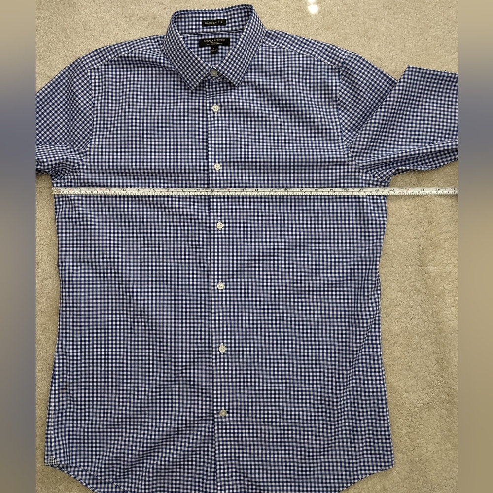 Banana Republic non-iron dress shirt large blue white - Picture 6 of 11